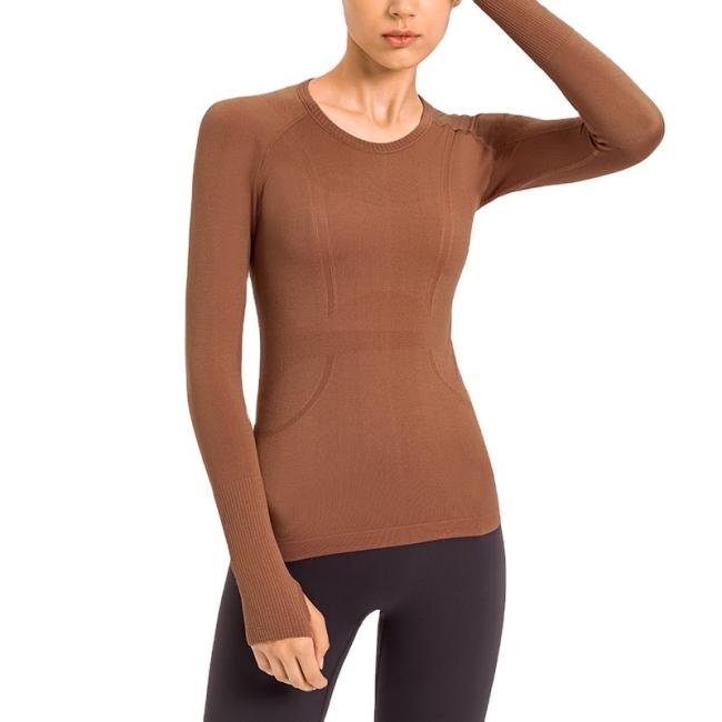 Custom Women Long Sleeve Yoga Tops Wholesale Girls Workout Sports Shirt Women Fitness Active Wear T Shirt