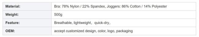 Autumn Winter Stylish Gym Fitness Set Outdoor Jogger Trousers Workout Yoga Crop Top Two Piece Activewear Set