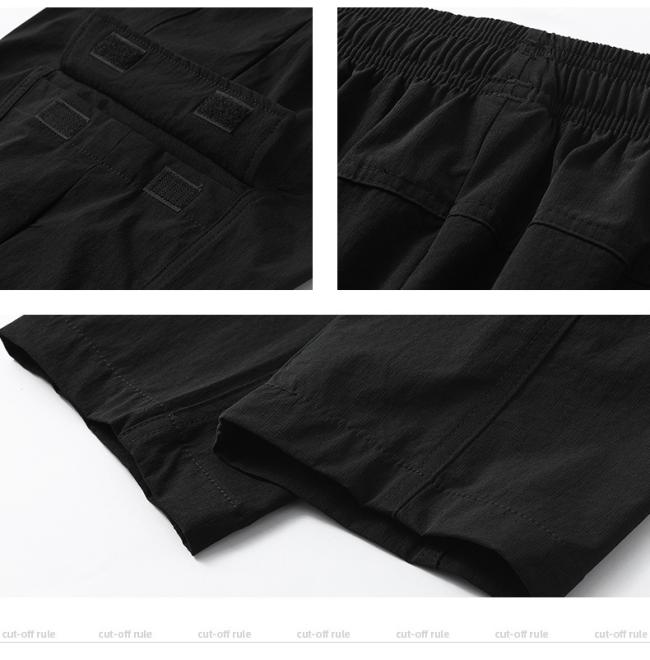 Men′s Summer Thin Drawstring Hiking Pants Outdoor Loose Straight Leg Work Pants