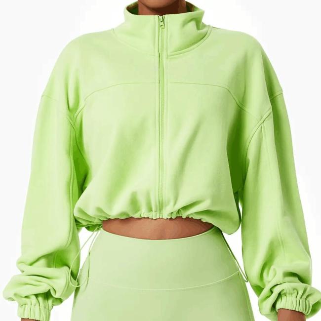 Women′s Sportswear Ladies 2 Piece Set Full Zip up Sweatshirts Crop Fitness Gym Yoga Pants Sets