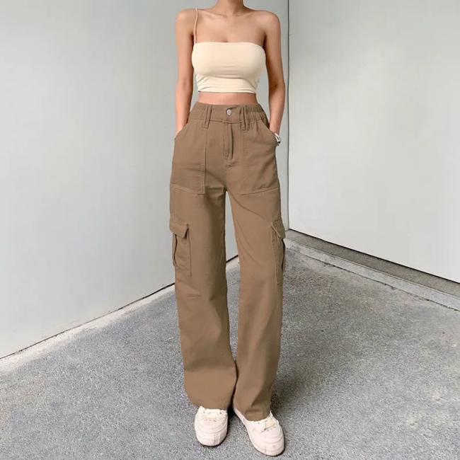 Polyester Super Dry Trousers Running Sports Polyester Super Dry Trousers Solid Pockets Zip Man Casual Cargo Pants