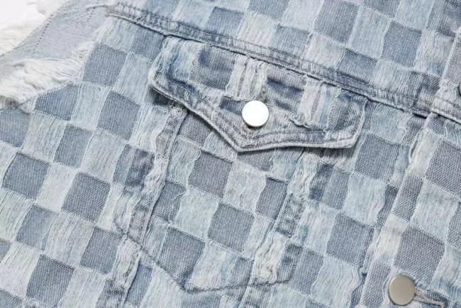 Fall Plaid Denim Sleeveless Men′ S Cardigan Vest