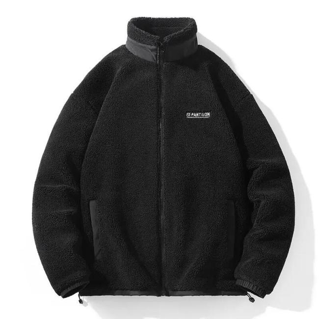 Custom Embroidery Fleece Jacket Premium Zip up Sherpa Fleece Jacket Mens