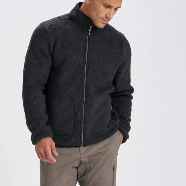 Custom Embroidery Fleece Jacket Premium Zip up Sherpa Fleece Jacket Mens