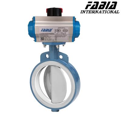 China Pneumatic Fluorine Lined Clamp Butterfly Valve Clamp End for sale