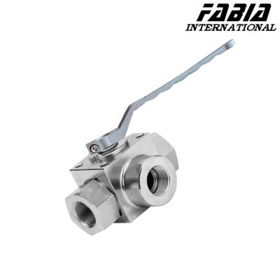 China Manual High Pressure Three-Way Ball Valve With Internal Teeth for sale