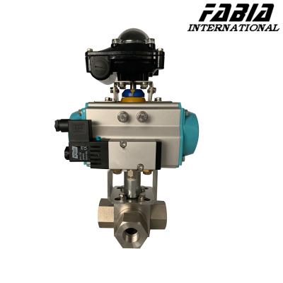 China Pneumatic High Pressure Three Way Internal Tooth Stainless Steel Ball Valve for sale