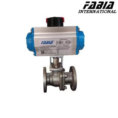 China DN40 Industrial Pneumatic Flange CF8 Ball Valve High Pressure Two Piece for sale
