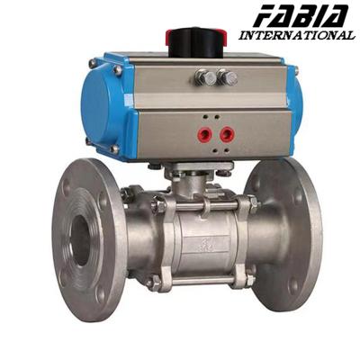 China Pneumatic High Pressure Ball Valve Three Piece Flanged Industrial Ball Valve for sale