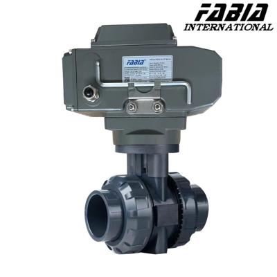 China Electric PVC Soft Seal Industrial Ball Valve For Oil Gas Water Chemical for sale