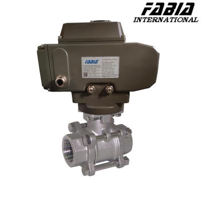 China Electric High Pressure Three Piece Ball Valve With Internal Teeth for sale