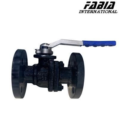 China Manual 2-Piece Dn25 Ball Valve Carbon Steel Flange Corrosion Resistant for sale