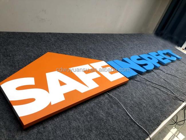 LED channel letter sign close-up view