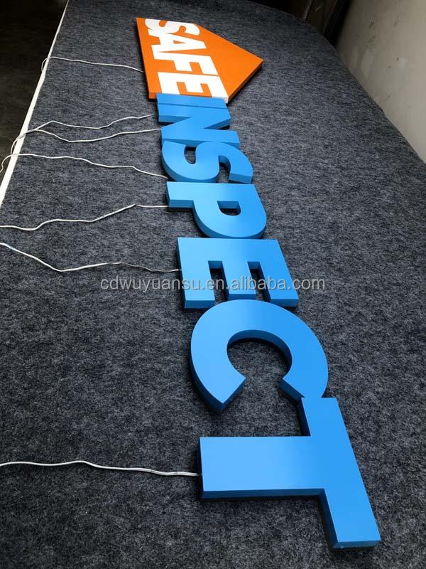 UV colorful back light sign installation