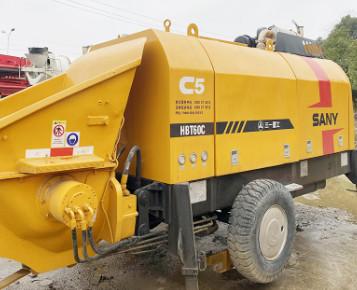 China 2019 Used Stationary Concrete Pump HBT60C 65m3/H With Diesel Engine for sale