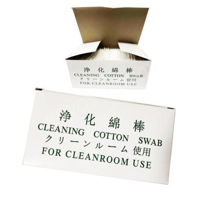 中国 クリーンルームの先の尖った綿棒をきれいにするリント・フリー白い綿の芽 販売のため