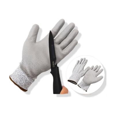 China La prueba estática anti de alta calidad del polvo cortó llano 5 guantes que los guantes de la seguridad de la cocina cortaron resistente en venta