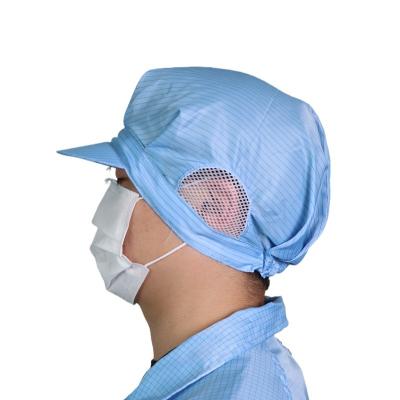 中国 クリーンルームの帽子の電子工場Workwearインドの市場esdの帽子のための帯電防止ポリエステル仕事Esdの帽子 販売のため