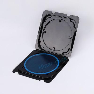 China 4 Inch Clamshell Silicon Wafer Box Transparent Black for sale