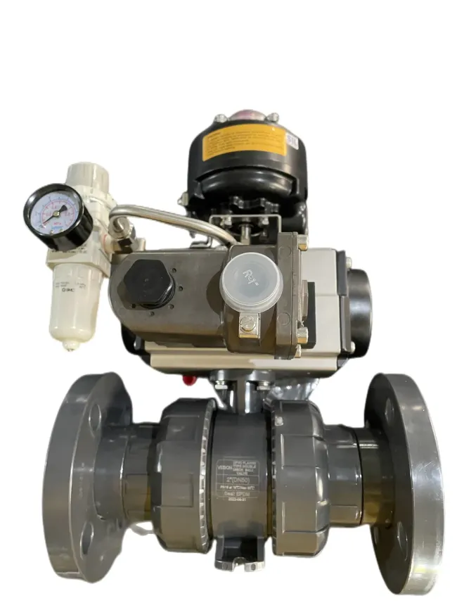 PVC/CPVC Ball Valve & Pneumatic Actuator Pneumatic Plastic Ball Valves Flange End