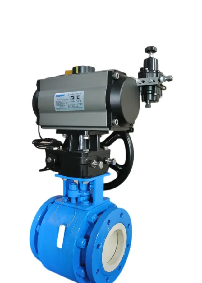 Hand Wheel Operated Manual Override with Pneumatic Actuator