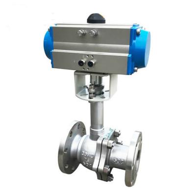 China Pneumatic Actuated Cryogenic Ball Valves 304 Body Liquid Oxygen Hydrogen for sale