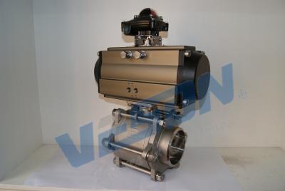 China Pneumatic Ball Valve Rotary Actuator 3 Position With ISO Standard threaded NPT BSPT Socket Weld End for sale