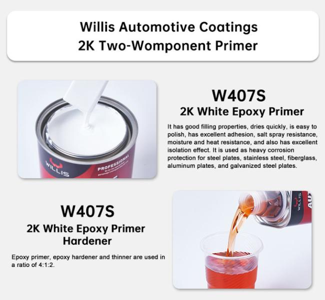 Hot Selling White Epoxy Automotive Primer Paint Corrosion Resistant Dry Grinding Automotive Epoxy Paint 2k Epoxy Primer 8