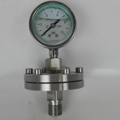 China 100Mpa Diaphragm Pressure Gauge Stainless Steel Flange Type for sale