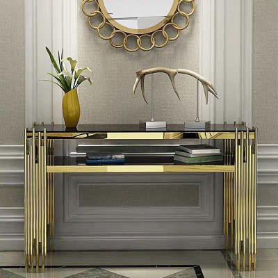 China OEM ODM Rectangular Thin Marble Entryway Table Glossy Finish for sale