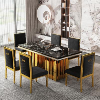 China Modern Oversize Dining Table With Marble Top For Functionality for sale