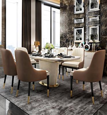 China Marble Rectangle Counter Height mesa de jantar cadeira conjuntos OEM ODM à venda