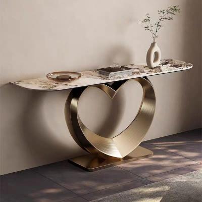 中国 Modern Stainless Steel Marble Square Console Table For Living Room Partition 販売のため