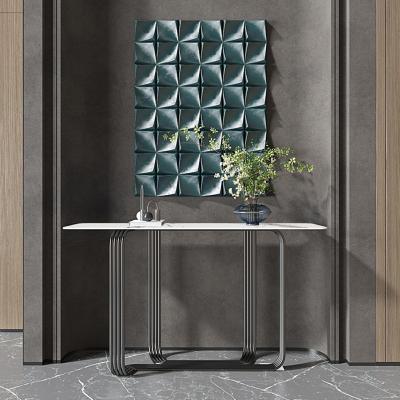 Chine Light Luxury Stainless Steel Square Entrance Console Table For Hotel à vendre