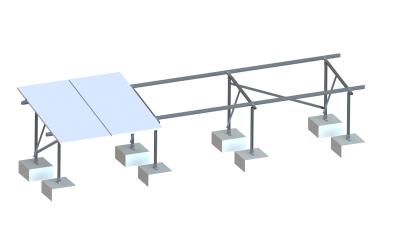 China Sistema solar Frameless de aluminio del montaje del tejado plano, sistema comercial del montaje del lastre en venta