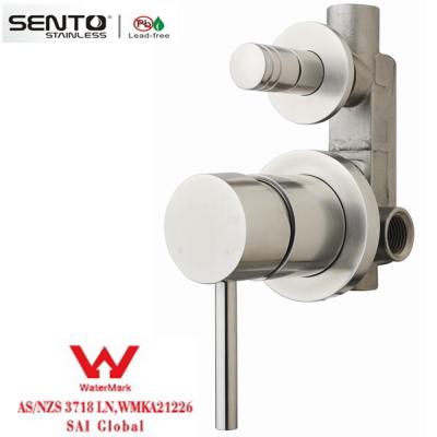 China steel body brushed finish shower mixer with watermark for sale