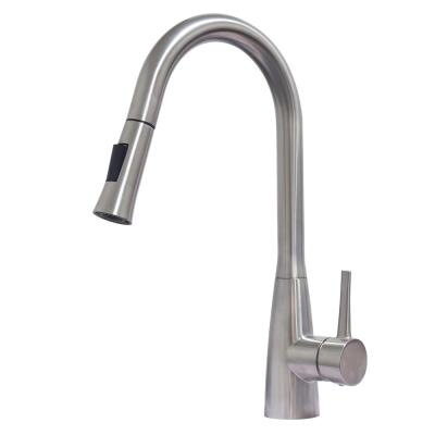 China 304/316 Stainless Steel Satin Finished Kitchen Faucet With Pull Down Out for sale