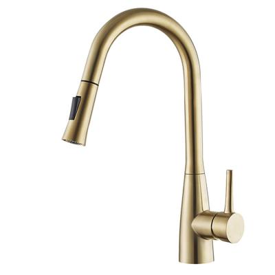 China Steel 304/316 Kitchen Water Low Lead Mixer Tap Flexible Kitchen Gold Color Faucet for sale