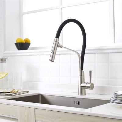 China Factory good quality single handle flexible colorful kitchen faucet with black color for sale