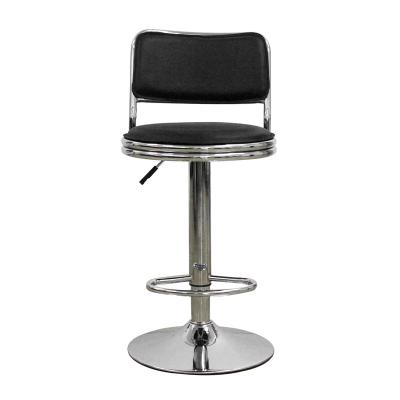 China Swivel Electroplated Leather Bar Stool Accessories Modern Chair With Circular Base For Beauty Salons for sale