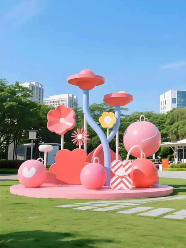 Color-Clash art in hotel resort environment