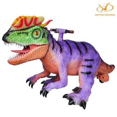 China Passeio com crista dobro do carro do dinossauro no dinossauro pequeno rodado do parque temático à venda