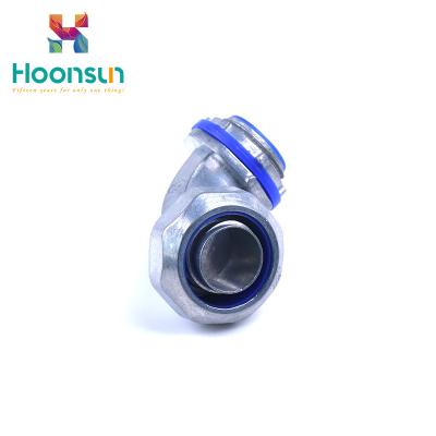 China 90 Degree Flexible Conduit Connector / Elbow Gland Metal Condiut Connector for sale