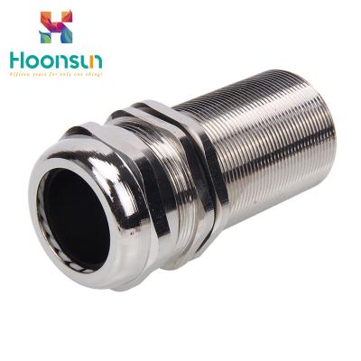 China ROHS / CE Approval Brass Cable Gland Longer Thread Nickel Plated Material for sale