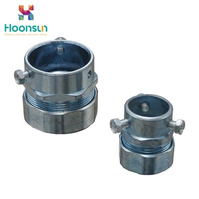 China Hose Clamp Type Flexible Conduit Connector / Zinc Die Casting Emt Connectors for sale
