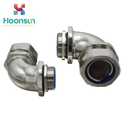 China M25 Male Threaded Metal Hose Fittings IP66 Split Type 90 Degree for sale