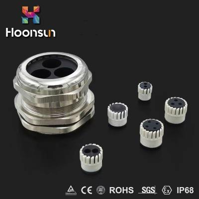 China Dustproof Waterproof Cable Gland M10 - M63 With Silicone Multiple Entry Cable Gland for sale
