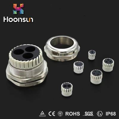 China Multiple Entry Silicone Waterproof Cable Gland Electroplate Surface M63 for sale