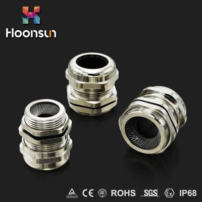 China Factory EMC Metal Nickel Plated Brass Cable Gland 18MM-25mm For Cable Protection for sale