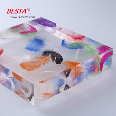 Chine Plume tôle acrylique coulée de 15 mm Panneaux de plexiglas décoratifs à haute brillance pour armoires à vendre
